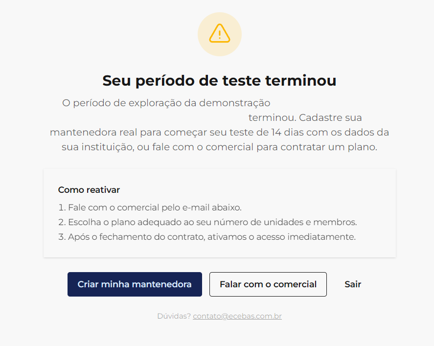 Tela Assinatura Expirada